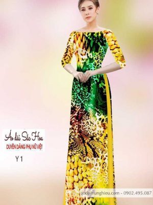 Vải áo dài hoa 3D kiểu mới AD H14502 21 1590638741 200 vai ao dai vai ao dai dep ad