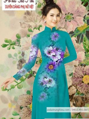 Vải áo dài hoa 3D mới ra AD T7164 19 1590639988 392 vai ao dai vai ao dai dep ad