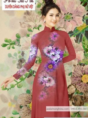 Vải áo dài hoa 3D mới ra AD T7164 21 1590639989 456 vai ao dai vai ao dai dep ad