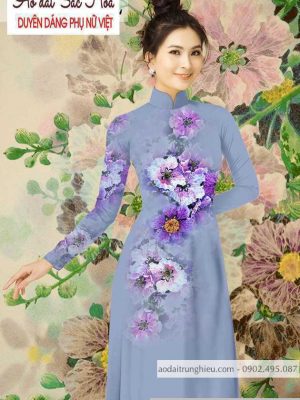 Vải áo dài hoa 3D mới ra AD T7164 26 1590639989 988 vai ao dai vai ao dai dep ad