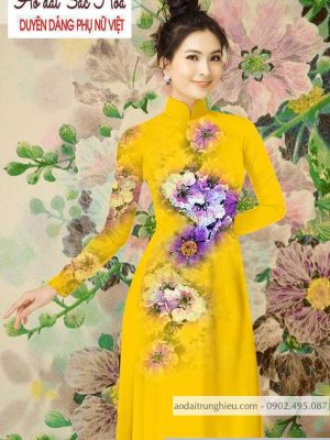 Vải áo dài hoa 3D mới ra AD T7164 28 1590639991 395 vai ao dai vai ao dai dep ad
