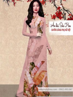 Vải áo dài hình lá chuối mới ra AD C2889 20 1590640539 128 vai ao dai vai ao dai dep ad