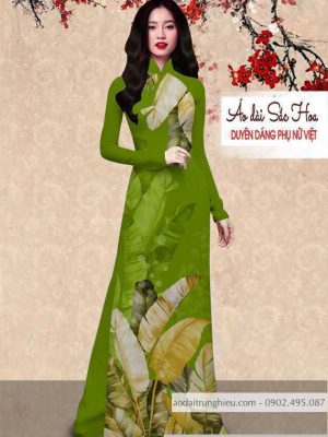 Vải áo dài hình lá chuối mới ra AD C2889 16 1590640539 185 vai ao dai vai ao dai dep ad