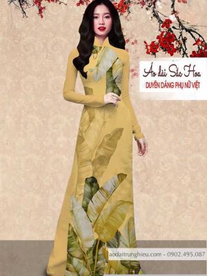 Vải áo dài hình lá chuối mới ra AD C2889 19 1590640539 396 vai ao dai vai ao dai dep ad