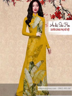 Vải áo dài hình lá chuối mới ra AD C2889 17 1590640539 898 vai ao dai vai ao dai dep ad