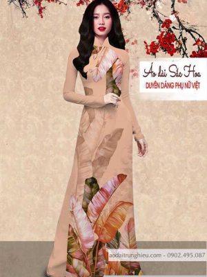 Vải áo dài hình lá chuối mới ra AD C2889 23 1590640540 748 vai ao dai vai ao dai dep ad