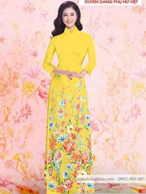Vải áo dài hoa 3D thiết kế 2020 AD T7162 13 1590640658 786 vai ao dai vai ao dai dep ad