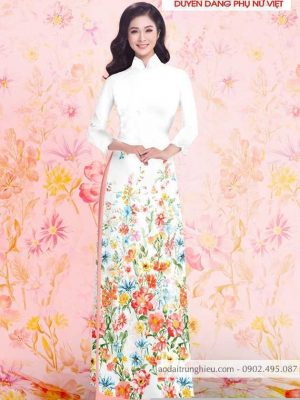 Vải áo dài hoa 3D thiết kế 2020 AD T7162 14 1590640658 907 vai ao dai vai ao dai dep ad