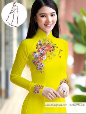 Vải áo dài hoa 3D thiết kế 2020 AD M7399 34 1590640777 112 vai ao dai vai ao dai dep ad