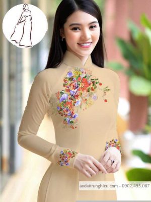 Vải áo dài hoa 3D thiết kế 2020 AD M7399 33 1590640777 653 vai ao dai vai ao dai dep ad