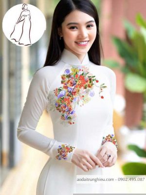 Vải áo dài hoa 3D thiết kế 2020 AD M7399 39 1590640778 442 vai ao dai vai ao dai dep ad