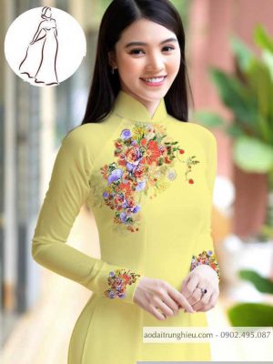 Vải áo dài hoa 3D thiết kế 2020 AD M7399 47 1590640779 578 vai ao dai vai ao dai dep ad