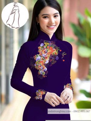 Vải áo dài hoa 3D thiết kế 2020 AD M7399 51 1590640780 931 vai ao dai vai ao dai dep ad
