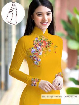 Vải áo dài hoa 3D thiết kế 2020 AD M7399 54 1590640781 590 vai ao dai vai ao dai dep ad