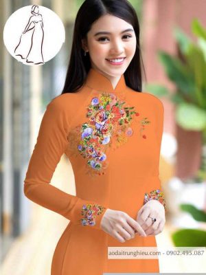 Vải áo dài hoa 3D thiết kế 2020 AD M7399 60 1590640781 622 vai ao dai vai ao dai dep ad