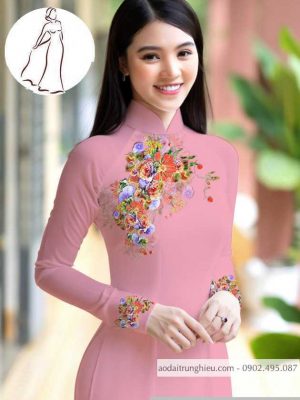 Vải áo dài hoa 3D thiết kế 2020 AD M7399 55 1590640781 877 vai ao dai vai ao dai dep ad