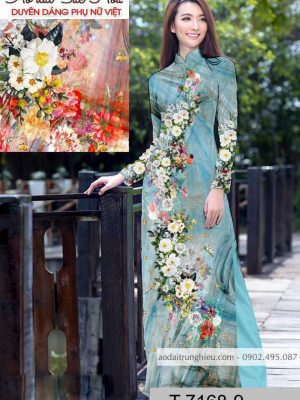 Vải áo dài hoa 3D mới ra AD T7168 15 1590724552 460 vai ao dai vai ao dai dep ad