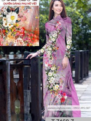 Vải áo dài hoa 3D mới ra AD T7168 17 1590724552 870 vai ao dai vai ao dai dep ad