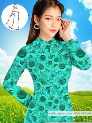 Vải áo dài hoa hướng dương đều kiểu mới AD T7521 13 1590725151 900 vai ao dai vai ao dai dep ad