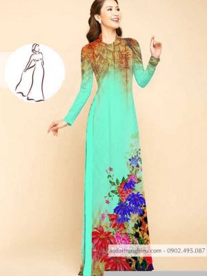 Vải áo dài hoa in 3D thiết kế 2020 AD M7410 36 1590725507 716 vai ao dai vai ao dai dep ad