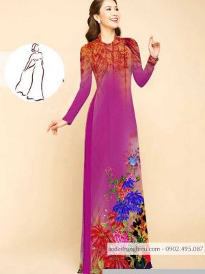 Vải áo dài hoa in 3D thiết kế 2020 AD M7410 35 1590725507 76 vai ao dai vai ao dai dep ad