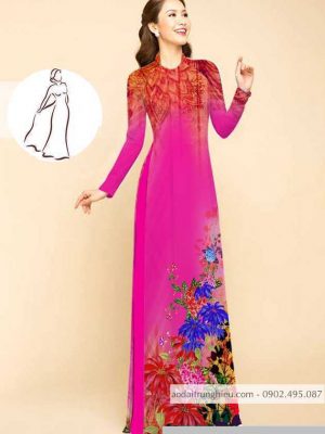 Vải áo dài hoa in 3D thiết kế 2020 AD M7410 37 1590725508 431 vai ao dai vai ao dai dep ad