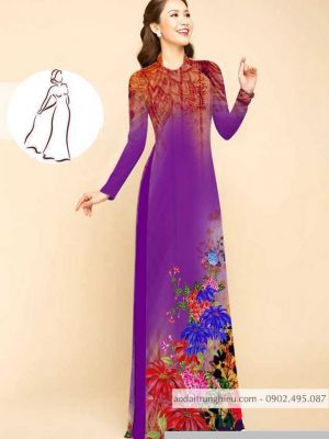 Vải áo dài hoa in 3D thiết kế 2020 AD M7410 45 1590725509 615 vai ao dai vai ao dai dep ad