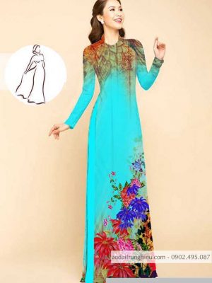 Vải áo dài hoa in 3D thiết kế 2020 AD M7410 46 1590725509 966 vai ao dai vai ao dai dep ad