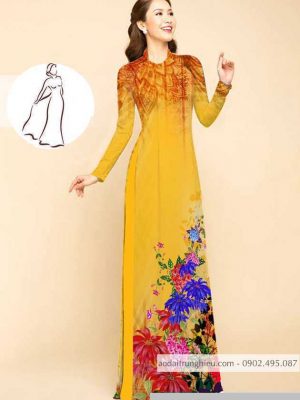 Vải áo dài hoa in 3D thiết kế 2020 AD M7410 54 1590725510 528 vai ao dai vai ao dai dep ad
