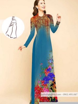 Vải áo dài hoa in 3D thiết kế 2020 AD M7410 53 1590725510 595 vai ao dai vai ao dai dep ad