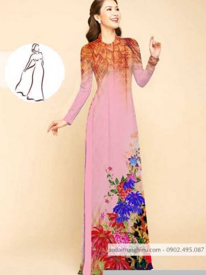 Vải áo dài hoa in 3D thiết kế 2020 AD M7410 55 1590725511 624 vai ao dai vai ao dai dep ad