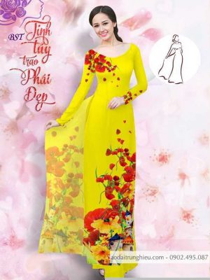 Vải áo dài hoa 3D kiểu mới AD M7404 34 1590725870 876 vai ao dai vai ao dai dep ad