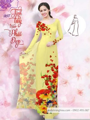 Vải áo dài hoa 3D kiểu mới AD M7404 47 1590725872 444 vai ao dai vai ao dai dep ad
