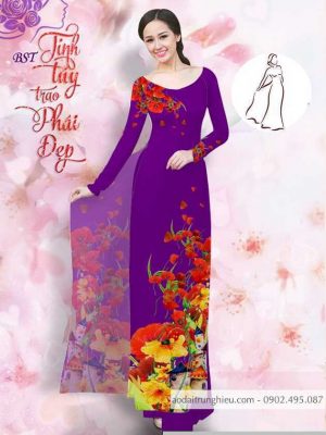 Vải áo dài hoa 3D kiểu mới AD M7404 45 1590725872 76 vai ao dai vai ao dai dep ad