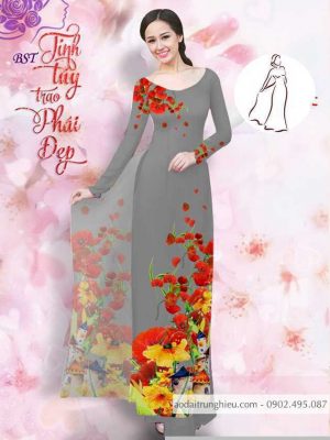 Vải áo dài hoa 3D kiểu mới AD M7404 56 1590725873 156 vai ao dai vai ao dai dep ad