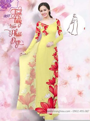 Vải áo dài hoa 3D mới ra AD M7402 47 1590725989 164 vai ao dai vai ao dai dep ad