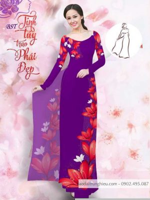 Vải áo dài hoa 3D mới ra AD M7402 45 1590725989 467 vai ao dai vai ao dai dep ad