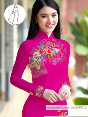 Vải áo dài hoa hồng thiết kế 2020 AD M7401 35 1590726108 326 vai ao dai vai ao dai dep ad