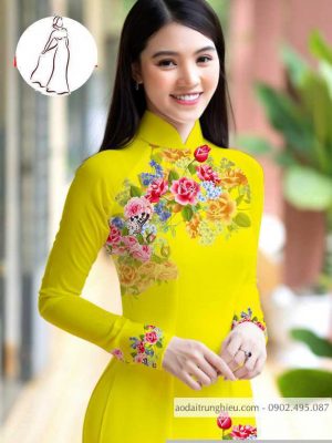 Vải áo dài hoa hồng thiết kế 2020 AD M7401 32 1590726108 672 vai ao dai vai ao dai dep ad