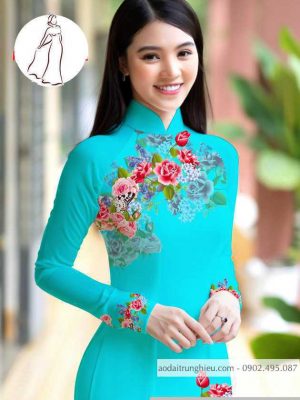 Vải áo dài hoa hồng thiết kế 2020 AD M7401 44 1590726110 587 vai ao dai vai ao dai dep ad