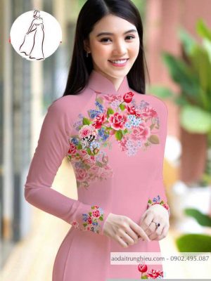 Vải áo dài hoa hồng thiết kế 2020 AD M7401 53 1590726112 576 vai ao dai vai ao dai dep ad