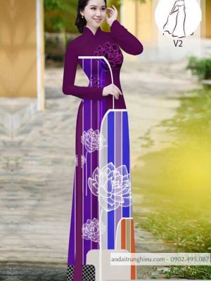 Vải áo dài hoa sen kiểu mới AD H10576 25 1590804851 550 vai ao dai vai ao dai dep ad
