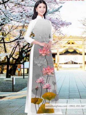 Vải áo dài hoa sen kiểu mới AD T7525 45 1590804973 255 vai ao dai vai ao dai dep ad