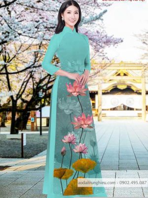 Vải áo dài hoa sen kiểu mới AD T7525 44 1590804973 346 vai ao dai vai ao dai dep ad