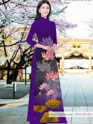 Vải áo dài hoa sen kiểu mới AD T7525 48 1590804974 254 vai ao dai vai ao dai dep ad