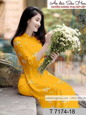 Vải áo dài hoa đều kiểu mới AD T7174 56 1590805219 413 vai ao dai vai ao dai dep ad