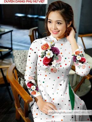 Vải áo dài hoa và chấm bi mới ra AD T7173 28 1590805333 200 vai ao dai vai ao dai dep ad