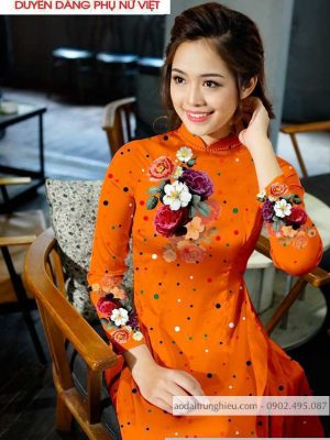 Vải áo dài hoa và chấm bi mới ra AD T7173 30 1590805333 760 vai ao dai vai ao dai dep ad