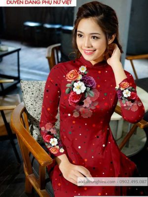 Vải áo dài hoa và chấm bi mới ra AD T7173 33 1590805334 295 vai ao dai vai ao dai dep ad