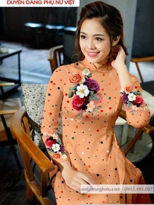 Vải áo dài hoa và chấm bi mới ra AD T7173 36 1590805334 497 vai ao dai vai ao dai dep ad